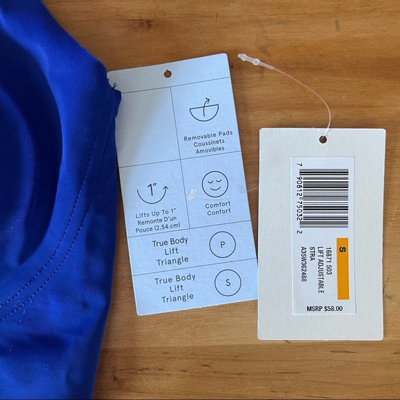 True Body Lift Scoop Adjustable Strap Bra Blue Small - Picture 2 of 3